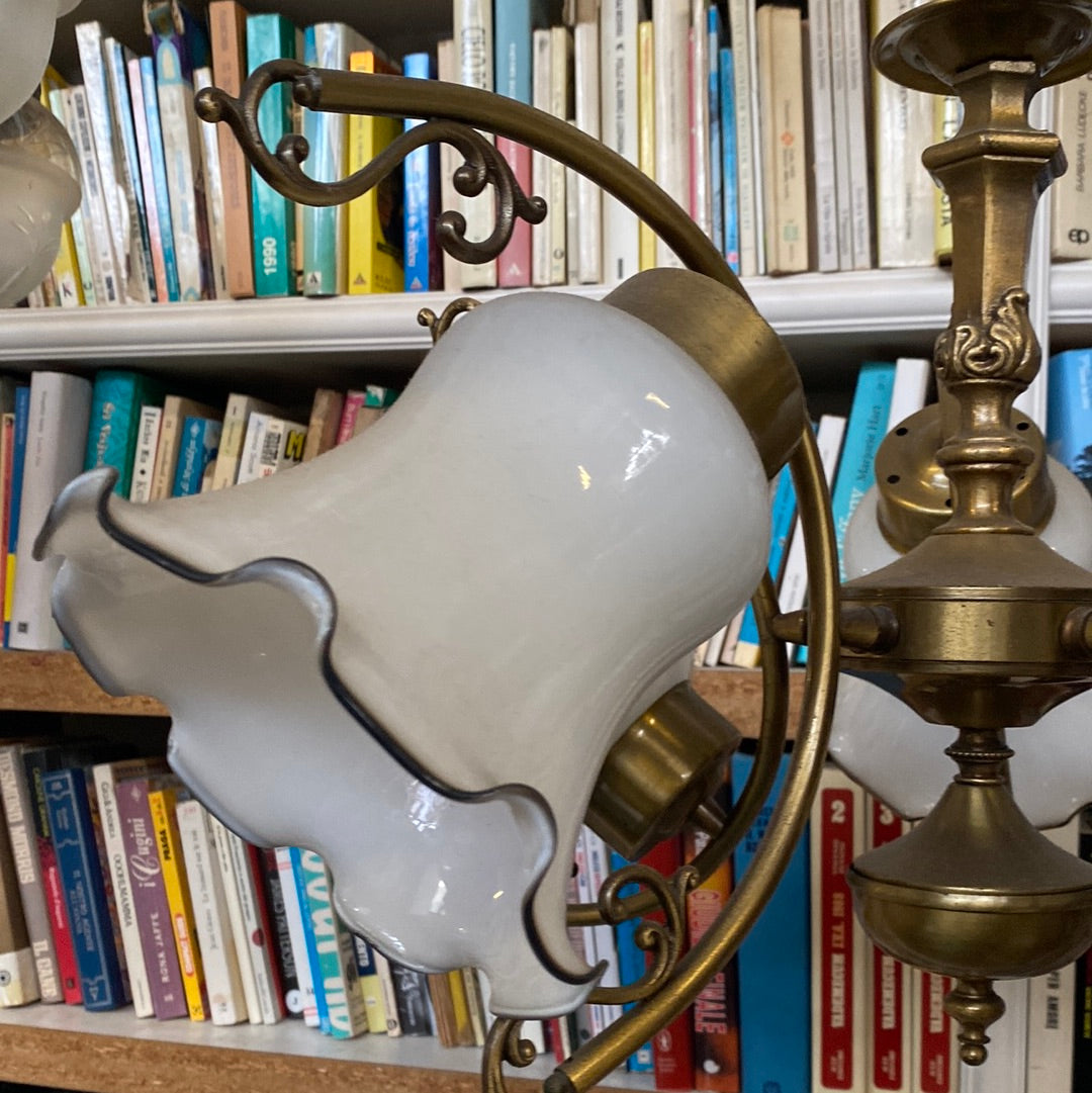 LAMPADARIO ottone 5 luci