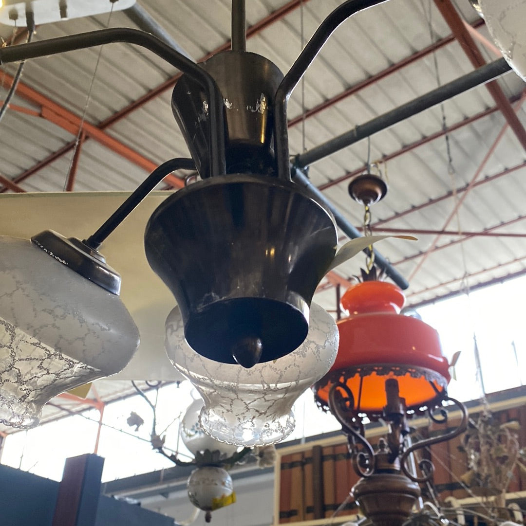 LAMPADARIO vetro e ferro