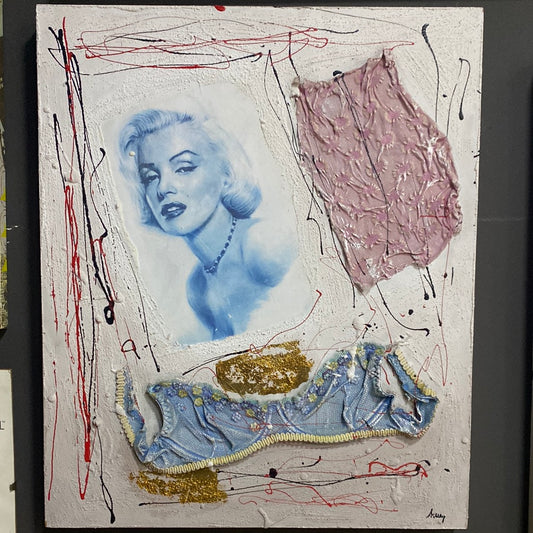 TELA CANVAS Marilin Monroe white&blu
