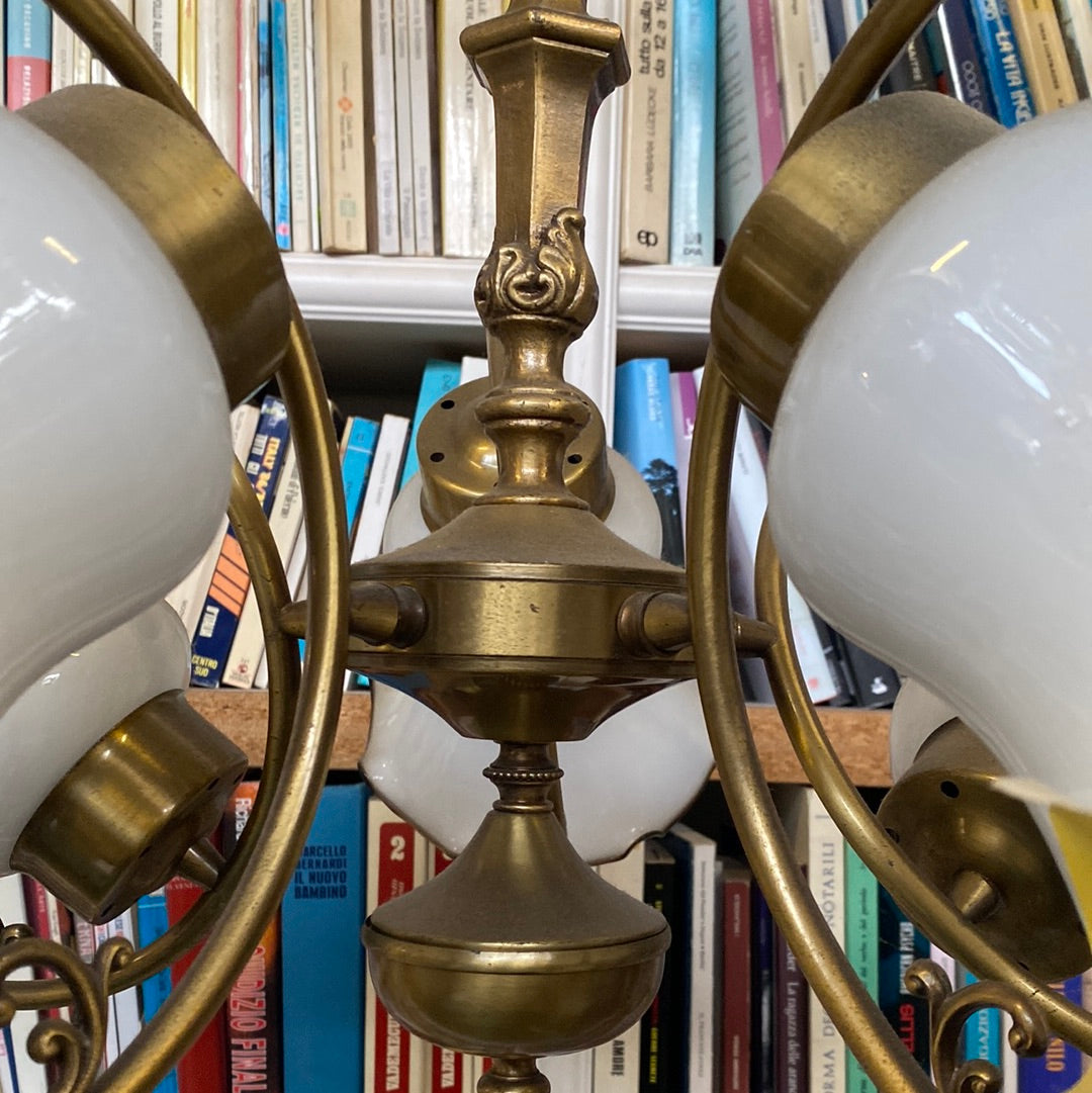 LAMPADARIO ottone 5 luci