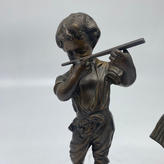 COPPIA musicisti in bronzo