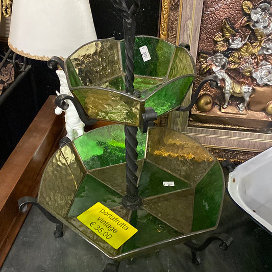 PORTAFRUTTA in vetro verde