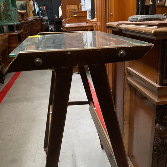 TAVOLINO in vetro su ruote