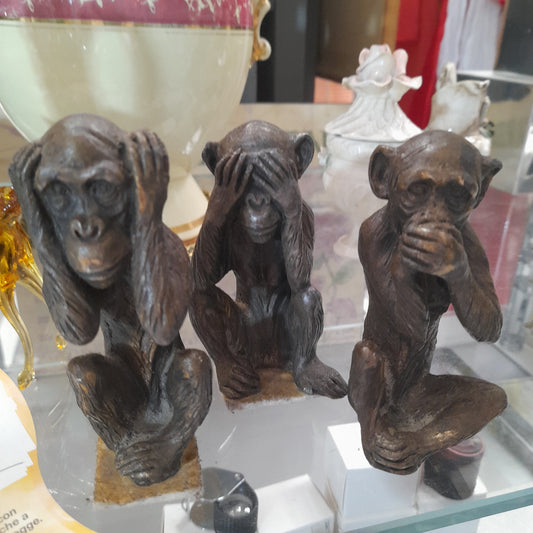 3 scimmie in ottone