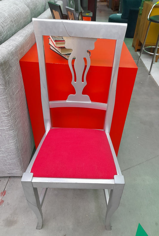 SEDIA argento dipinta a mano