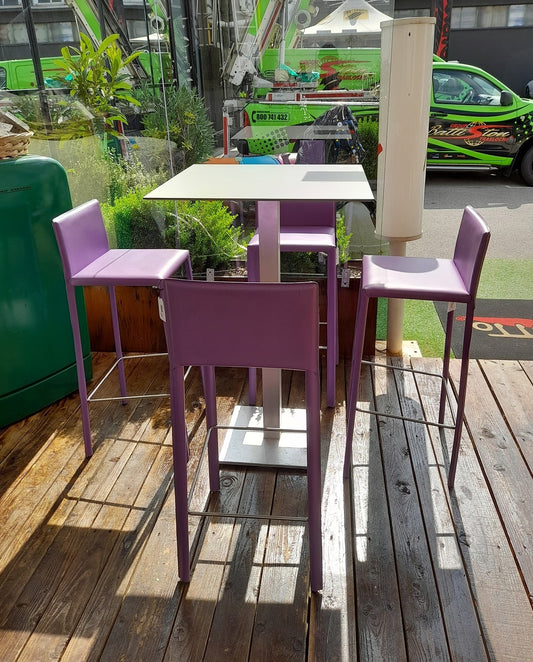 SGABELLO BAR ecopelle viola