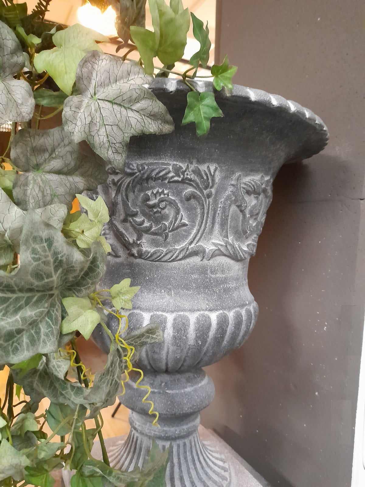 HONORINE - Coppa decorativa grigia sbiancata