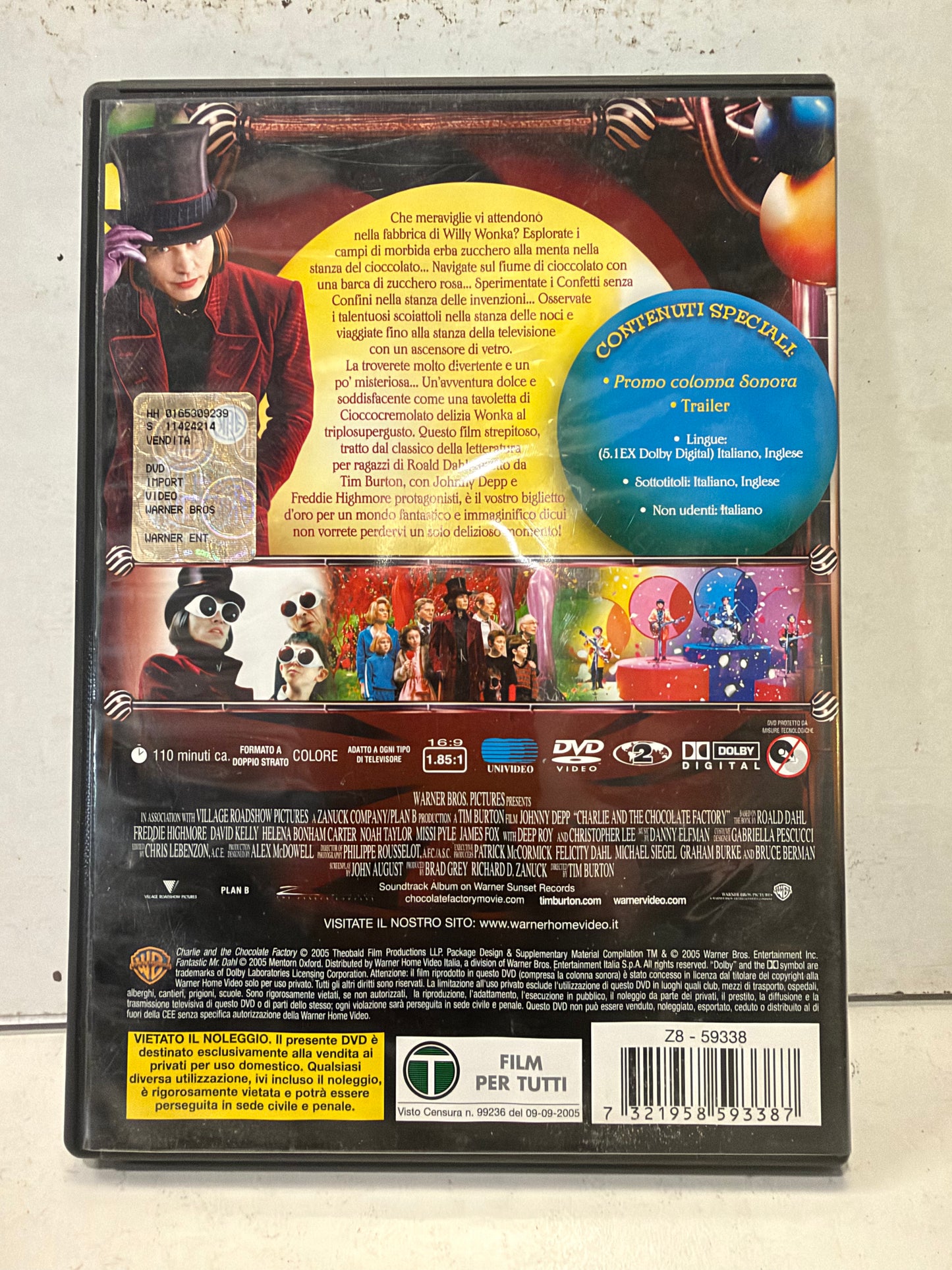 La Fabbrica di Cioccolato – DVD Johnny Depp | Tim Burton – Edizione Italiana 2005