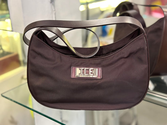 Borsa donna ICEBERG LEATHER & NYLON CROSSBODY BAG