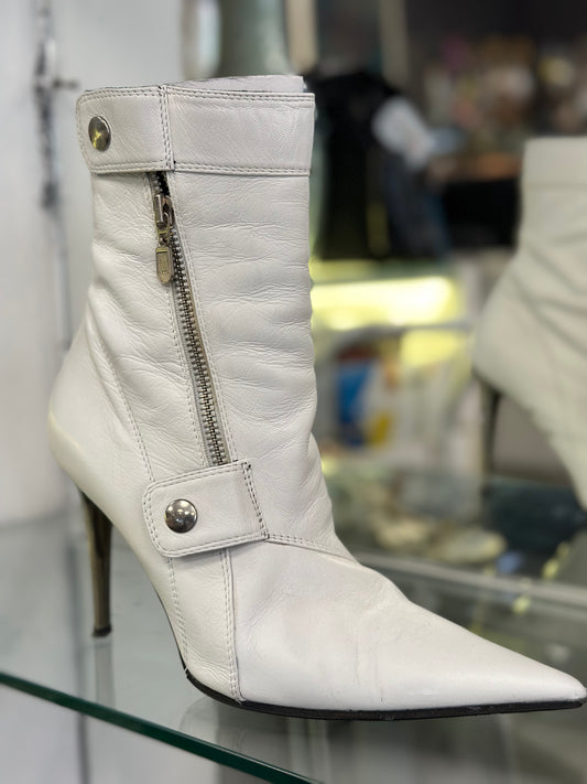 Stivali da donna bianco in pelle