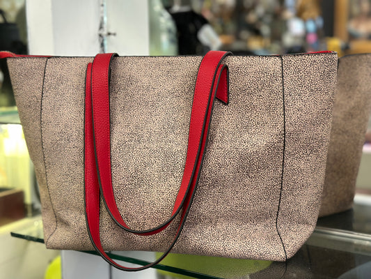 Borsa donna in similpelle shopping 2 manici a spalla a mano linea Tabitha bordo
