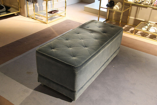 POUF in velluto blu 120x46x52