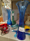 Vaso di murano blu