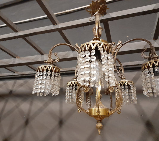 CHANDELIER VINTAGE - Cristallo e ottone