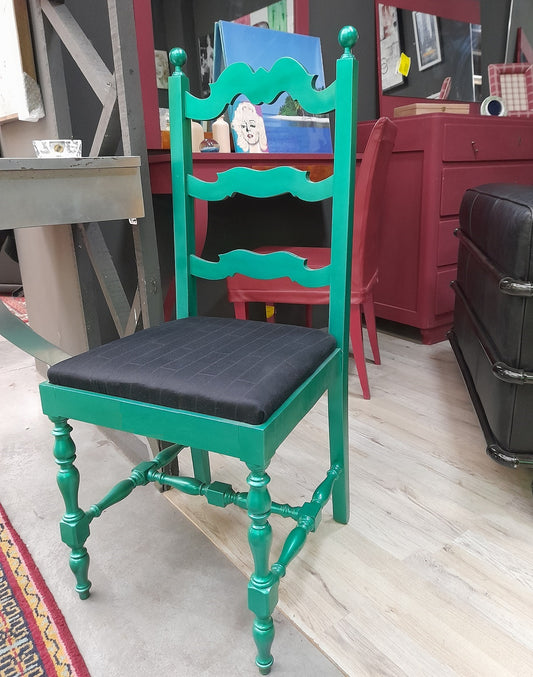 SEDIA verde metallizzata