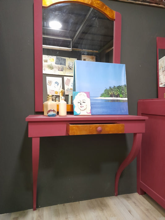 TOELETTA con specchio bordeaux