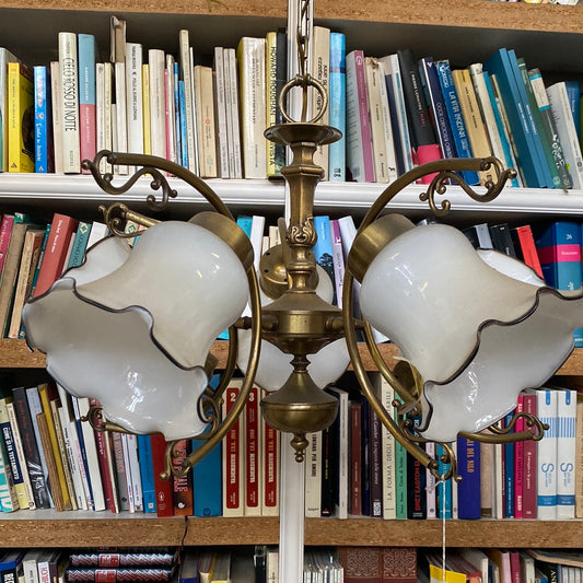 LAMPADARIO ottone 5 luci